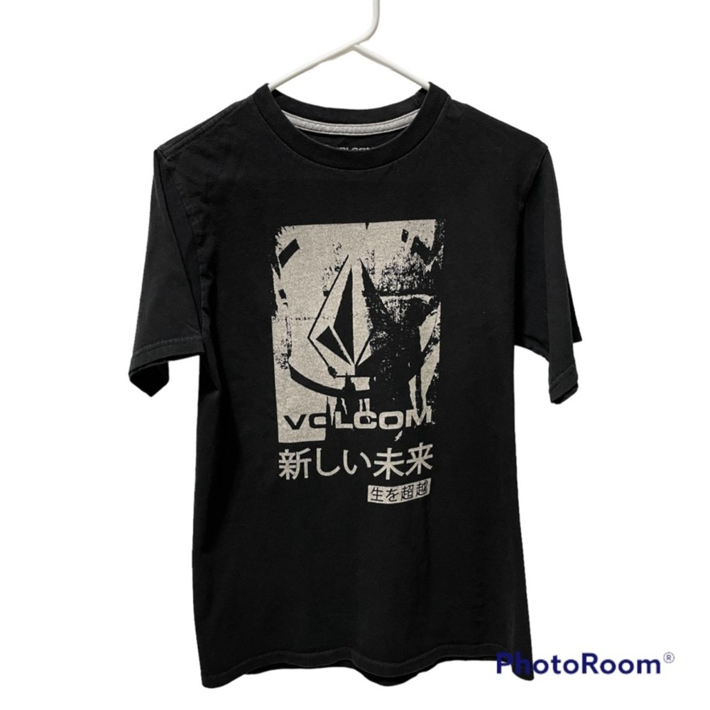 Volcom New Future Chinese Skater Tshirt-Black-Size Small